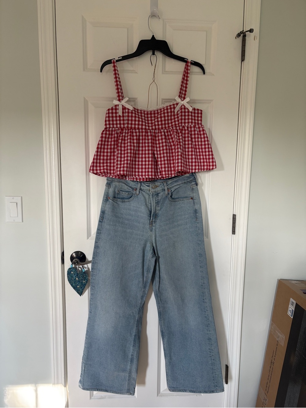Red Gingham Ruffled Tank Top - Picture 8 of 8